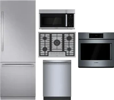 5 Piece Package Includes Refrigerator, Cooktop, Wall Oven, Microwave And Dishwasher