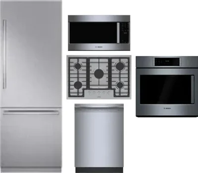 5 Piece Package Includes Refrigerator, Cooktop, Wall Oven, Microwave And Dishwasher