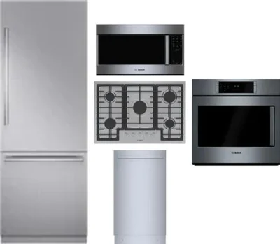 5 Piece Package Includes Refrigerator, Cooktop, Wall Oven, Microwave And Dishwasher