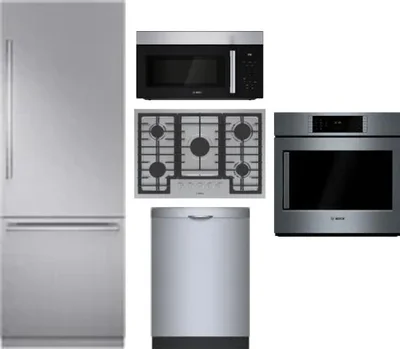 5 Piece Package Includes Refrigerator, Cooktop, Wall Oven, Microwave And Dishwasher