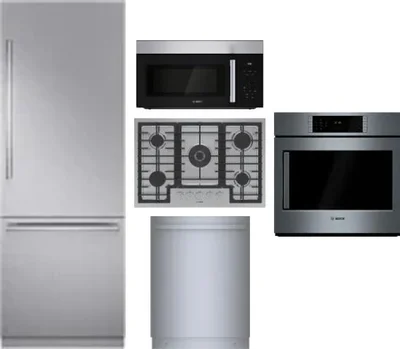 5 Piece Package Includes Refrigerator, Cooktop, Wall Oven, Microwave And Dishwasher