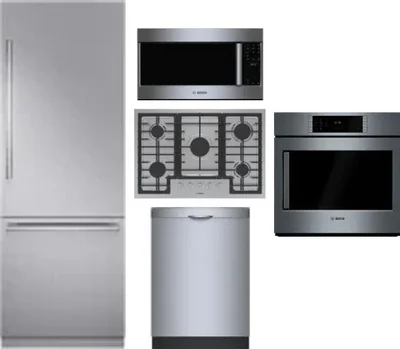 5 Piece Package Includes Refrigerator, Cooktop, Wall Oven, Microwave And Dishwasher