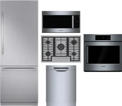 5 Piece Package Includes Refrigerator, Cooktop, Wall Oven, Microwave And Dishwasher