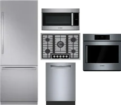 5 Piece Package Includes Refrigerator, Cooktop, Wall Oven, Microwave And Dishwasher