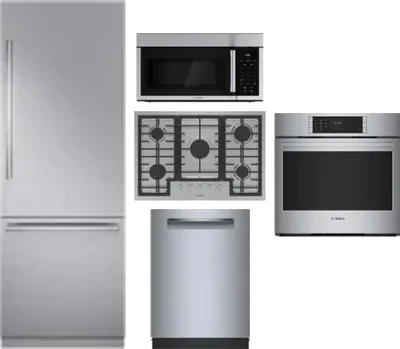 5 Piece Package Includes Refrigerator, Cooktop, Wall Oven, Microwave And Dishwasher