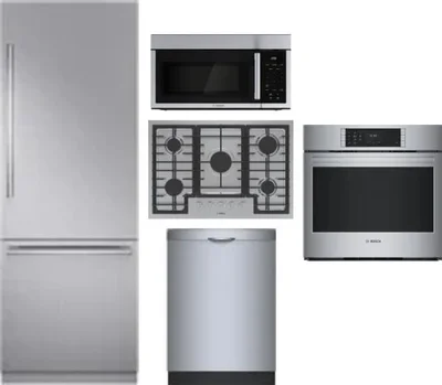 5 Piece Package Includes Refrigerator, Cooktop, Wall Oven, Microwave And Dishwasher