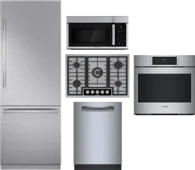 5 Piece Package Includes Refrigerator, Cooktop, Wall Oven, Microwave And Dishwasher