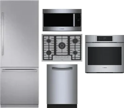 5 Piece Package Includes Refrigerator, Cooktop, Wall Oven, Microwave And Dishwasher