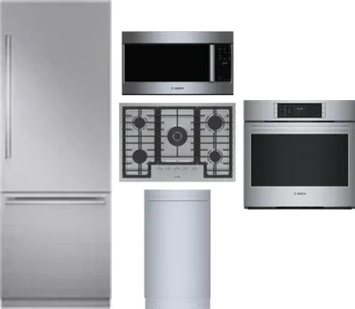 5 Piece Package Includes Refrigerator, Cooktop, Wall Oven, Microwave And Dishwasher