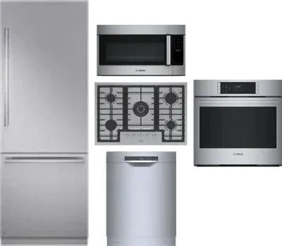 5 Piece Package Includes Refrigerator, Cooktop, Wall Oven, Microwave And Dishwasher