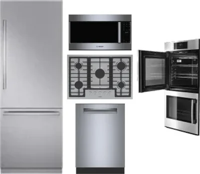 5 Piece Package Includes Refrigerator, Cooktop, Wall Oven, Microwave And Dishwasher