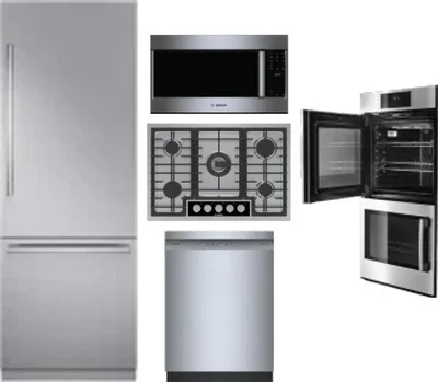 5 Piece Package Includes Refrigerator, Cooktop, Wall Oven, Microwave And Dishwasher