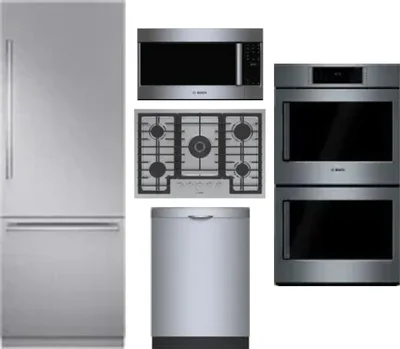5 Piece Package Includes Refrigerator, Cooktop, Wall Oven, Microwave And Dishwasher