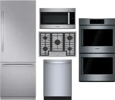 5 Piece Package Includes Refrigerator, Cooktop, Wall Oven, Microwave And Dishwasher