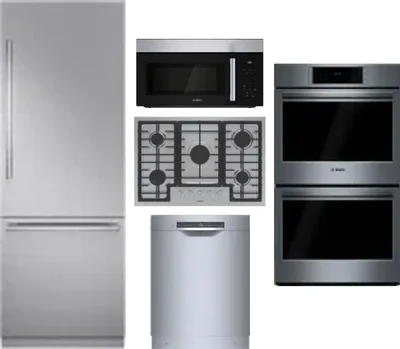 5 Piece Package Includes Refrigerator, Cooktop, Wall Oven, Microwave And Dishwasher