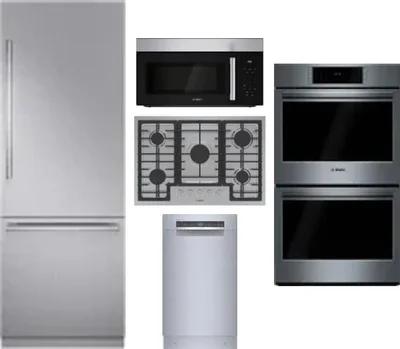 5 Piece Package Includes Refrigerator, Cooktop, Wall Oven, Microwave And Dishwasher