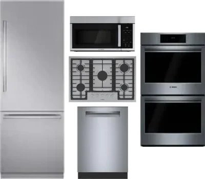 5 Piece Package Includes Refrigerator, Cooktop, Wall Oven, Microwave And Dishwasher