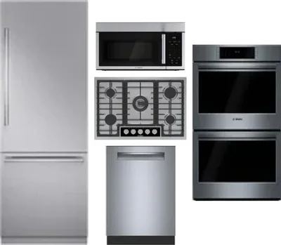 5 Piece Package Includes Refrigerator, Cooktop, Wall Oven, Microwave And Dishwasher