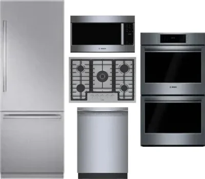 5 Piece Package Includes Refrigerator, Cooktop, Wall Oven, Microwave And Dishwasher