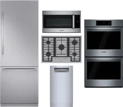 5 Piece Package Includes Refrigerator, Cooktop, Wall Oven, Microwave And Dishwasher