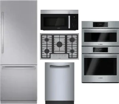 5 Piece Package Includes Refrigerator, Cooktop, Wall Oven, Microwave And Dishwasher