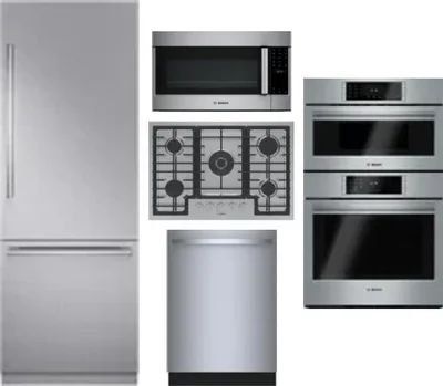 5 Piece Package Includes Refrigerator, Cooktop, Wall Oven, Microwave And Dishwasher