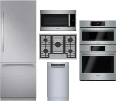 5 Piece Package Includes Refrigerator, Cooktop, Wall Oven, Microwave And Dishwasher