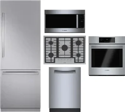 5 Piece Package Includes Refrigerator, Cooktop, Wall Oven, Microwave And Dishwasher