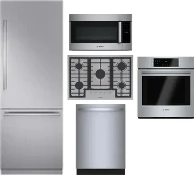 5 Piece Package Includes Refrigerator, Cooktop, Wall Oven, Microwave And Dishwasher