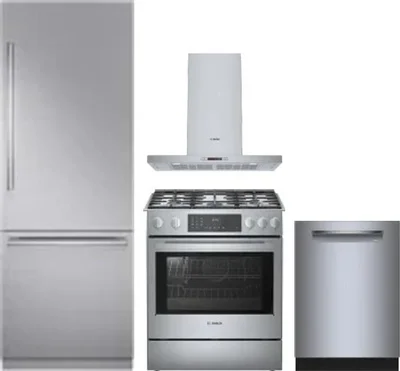 4 Piece Package Includes Refrigerator, Range, Hood And Dishwasher