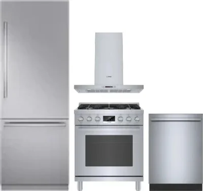 4 Piece Package Includes Refrigerator, Range, Hood And Dishwasher