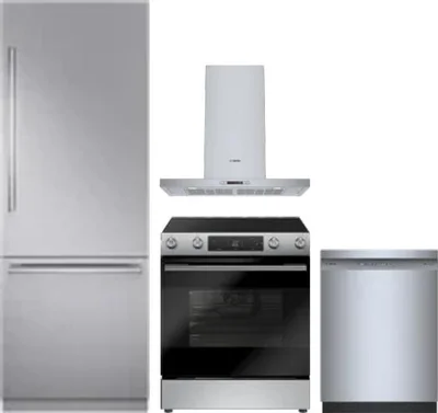 4 Piece Package Includes Refrigerator, Range, Hood And Dishwasher