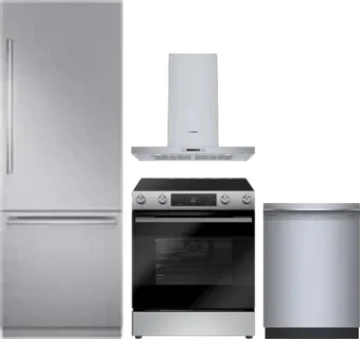 4 Piece Package Includes Refrigerator, Range, Hood And Dishwasher
