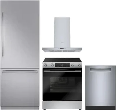 4 Piece Package Includes Refrigerator, Range, Hood And Dishwasher