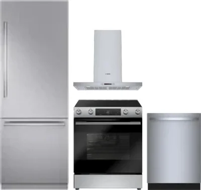 4 Piece Package Includes Refrigerator, Range, Hood And Dishwasher