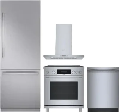 4 Piece Package Includes Refrigerator, Range, Hood And Dishwasher