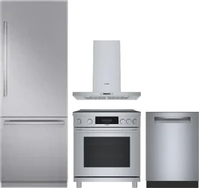 4 Piece Package Includes Refrigerator, Range, Hood And Dishwasher