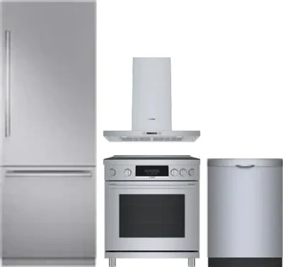 4 Piece Package Includes Refrigerator, Range, Hood And Dishwasher