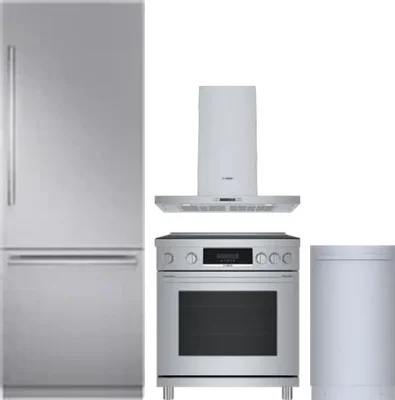 4 Piece Package Includes Refrigerator, Range, Hood And Dishwasher