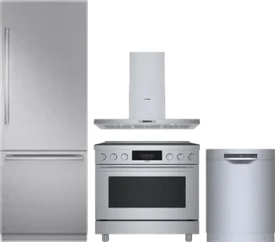 4 Piece Package Includes Refrigerator, Range, Hood And Dishwasher