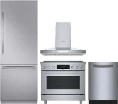 4 Piece Package Includes Refrigerator, Range, Hood And Dishwasher