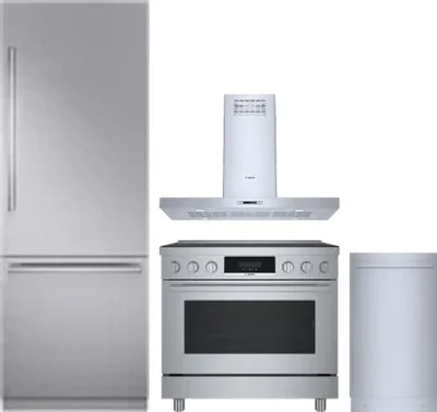 4 Piece Package Includes Refrigerator, Range, Hood And Dishwasher