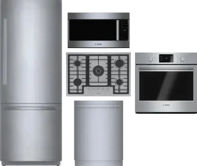 5 Piece Package Includes Refrigerator, Cooktop, Wall Oven, Microwave And Dishwasher
