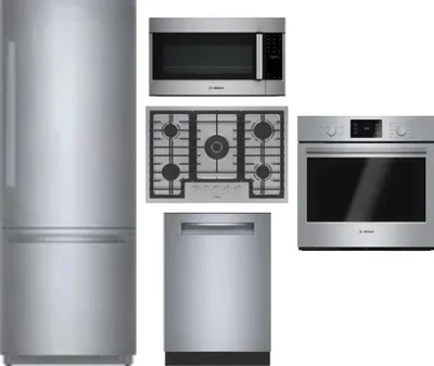 5 Piece Package Includes Refrigerator, Cooktop, Wall Oven, Microwave And Dishwasher