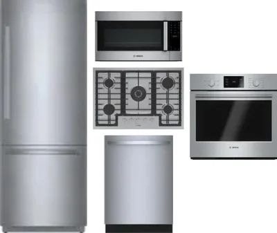 5 Piece Package Includes Refrigerator, Cooktop, Wall Oven, Microwave And Dishwasher