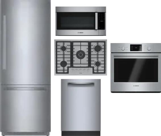 5 Piece Package Includes Refrigerator, Cooktop, Wall Oven, Microwave And Dishwasher