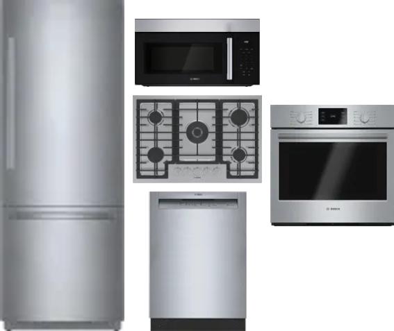 5 Piece Package Includes Refrigerator, Cooktop, Wall Oven, Microwave And Dishwasher