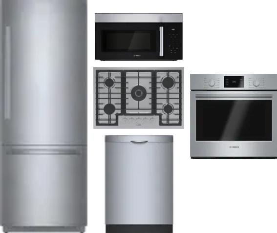 5 Piece Package Includes Refrigerator, Cooktop, Wall Oven, Microwave And Dishwasher