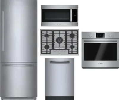 5 Piece Package Includes Refrigerator, Cooktop, Wall Oven, Microwave And Dishwasher