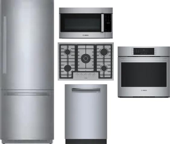 5 Piece Package Includes Refrigerator, Cooktop, Wall Oven, Microwave And Dishwasher